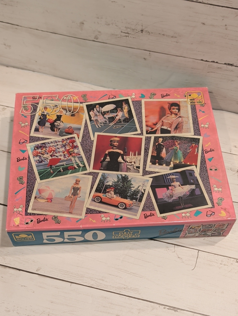 Barbie Vintage Collage 550-Piece Puzzle - Pink & Blue